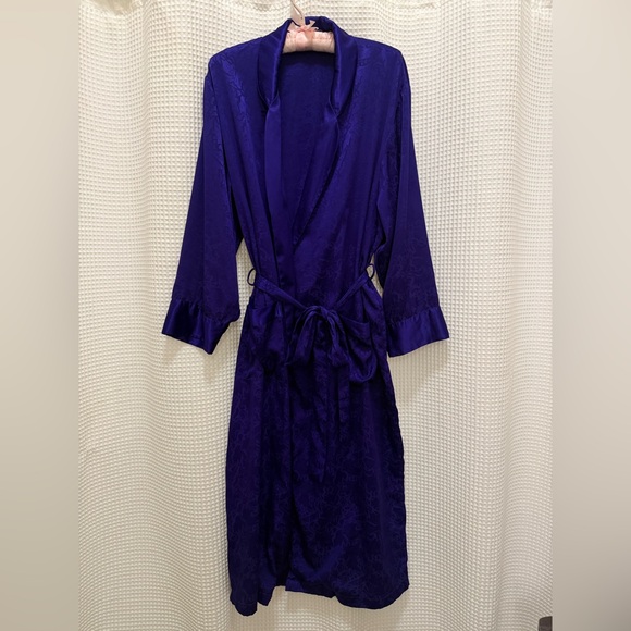 Vintage Victoria's Secret Gold Label - Deep Purple Satin Robe